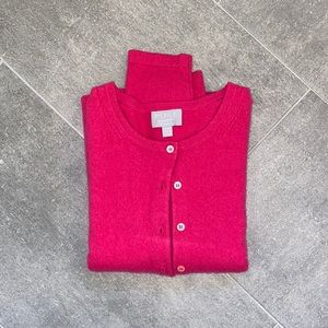 Pure Collection cashmere crew neck cardigan uk 16 us 12 pink